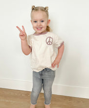 Load image into Gallery viewer, SALE!!  $14.99!!   Embroidered Peace Ringer Tee
